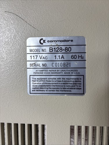 Ancien COMMODORE B128-80 - à nettoyer - s'allume - Photo 12/13