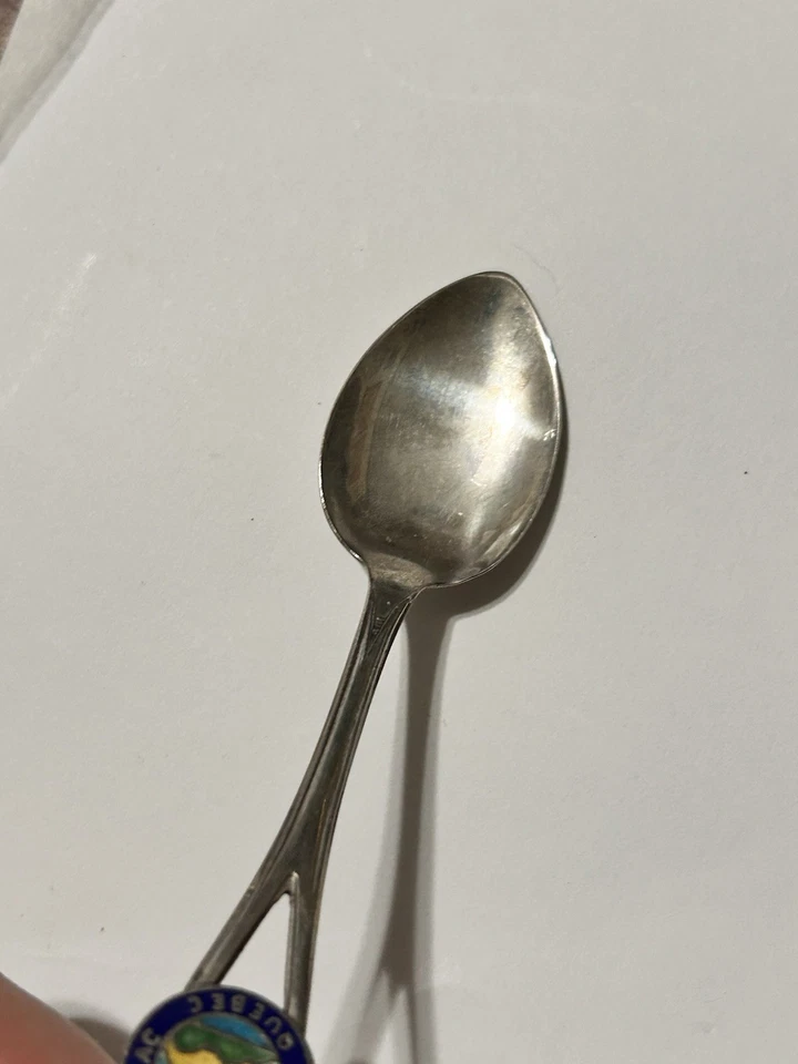 Cuchara de recuerdo de colección Chateau Frontenac Quebec de plata esterlina Demitasse, panificador Foto 3 de 4