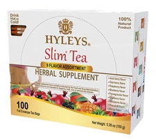 Hyleys Slim Tea 9 Flavor Assortment 100 Ct - Weight Loss Herbal Supplement Clean
