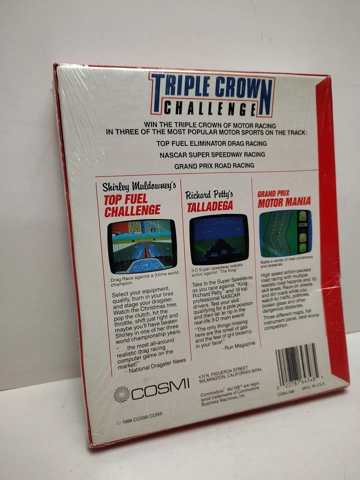 FACTORY SEALED TRIPLE CROWN CHALLENGE, Commodore 64 / 128, Disk, Cosmi 1988 Rare - Image 3 of 4