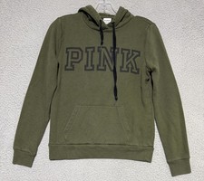 Victorias Secret Pink Green Pullover Hoodie Sweater Shirt Size XS