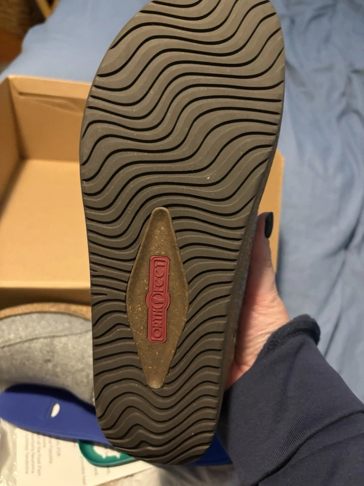 Zapatillas de cuña ajustables Orthofeet Clara para mujer, grises talla 9,5 Foto 4 de 4