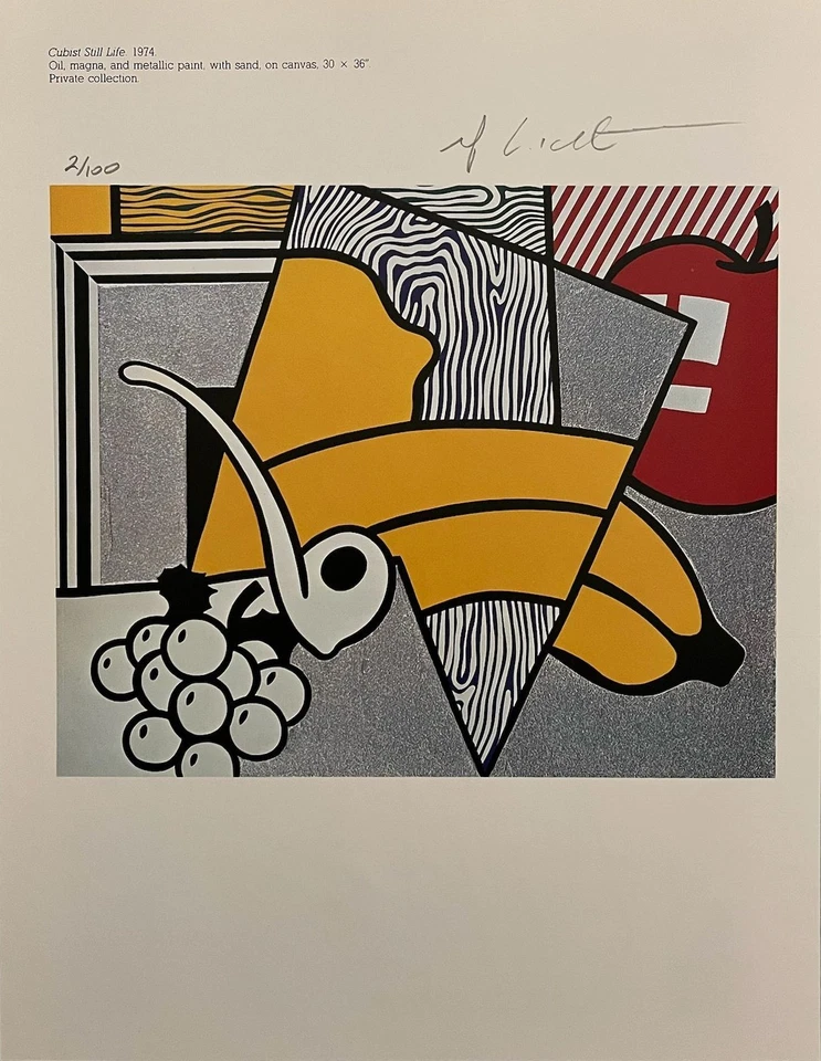 Impressão original assinada à mão por Roy Lichtenstein com certificado de autenticidade e avaliação de +US$ 3.500 - Imagem 2 de 4