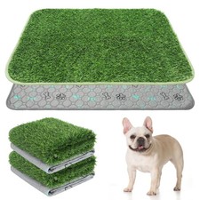 Dog Grass Pad with Washable Pee Pads for Puppy Potty Tray,2 Pack 20" 25" Soft...