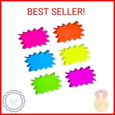 Juvale Neon Starburst Tags - Vibrant Neon for Vision Board  Poster Supplies - S