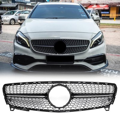 Chrome Black Front Grille W/LED Star For A-Class W176 2016-18 A180 A200 A250 A45