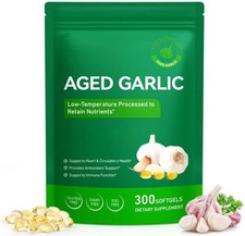 Best Aged Garlic Extract, 300 Softgels, 7500mg Odorless  Heart  Immune Pack 1