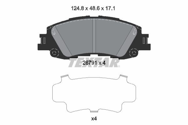 Plaquettes de frein TEXTAR 2679101 anti-sifflement pour TOYOTA 04465K0020