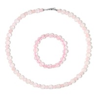 Cavill Rosenquarz Silberset Damen Ring Ohrstecker 2,25Ct 925 Silber Rhodiniert