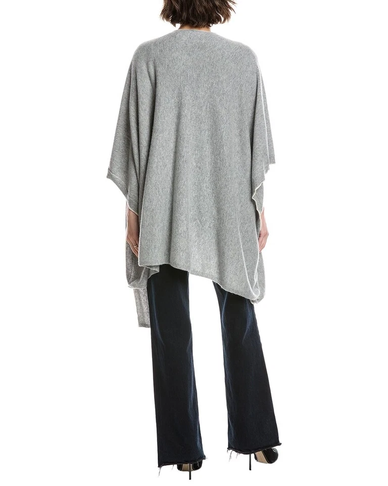 Capa de cachemir tejida con punta Vince gris para mujer Foto 2 de 3