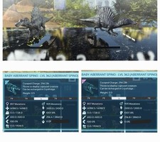 ARK Survival Ascended PvE PC/XBOX/PS5 NEW Top Stats Aberrant Spinosaurus Pair