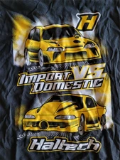 Haltech WCF Men's T-Shirt Black Yellow Import vs. Domestic Drag Racing (NEW)