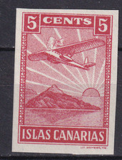 SCW Local Labels Islas Canarias Allepuz 20 Plane. Sea=straight lines (2) MNH