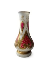 Vintage Bohemian Style Art Glass Vase – Hand Blown & Hand Decorated