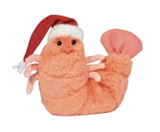 Douglas Holiday Salty Santa Shrimp with Santa Hat Plush Stuffed Animal Toy, 4.5"