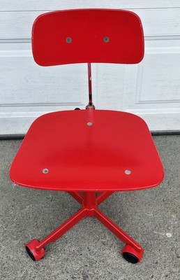 Mid Century Red KEVI Task Chair 60's Jorgen Rasmussen Danish Modern Office Chair