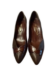 Vtg Snakeskin Stuart Weitzman  Mr Seymour   Heels 2.5  Size 9.5AA Spain Made