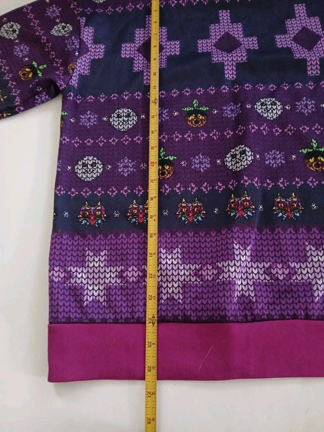 Majora's Mask Zelda Seamless Allover Pattern Ugly Christmas Sweater Size Small