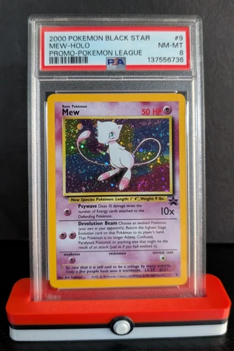 2000 POKEMON PROMO BLACK STAR POKEMON LEAGUE #9 MEW HOLO PSA 8 Vintage