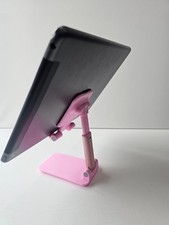 Pink Mobile Phone/Tablet Holder With Mirror Adjustable Foldable Phone Stand