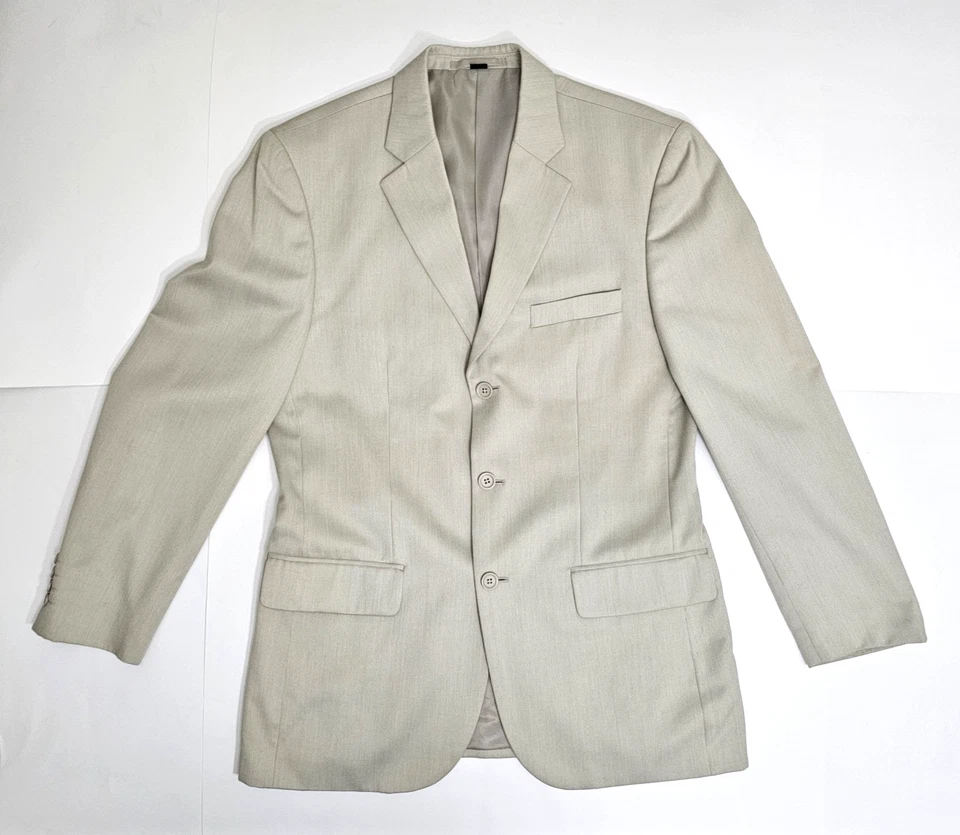 Traje de Hombre Alfani Crema Sólida Chaqueta de 3 Botones M Pantalones 32W x30L Foto 2 de 4