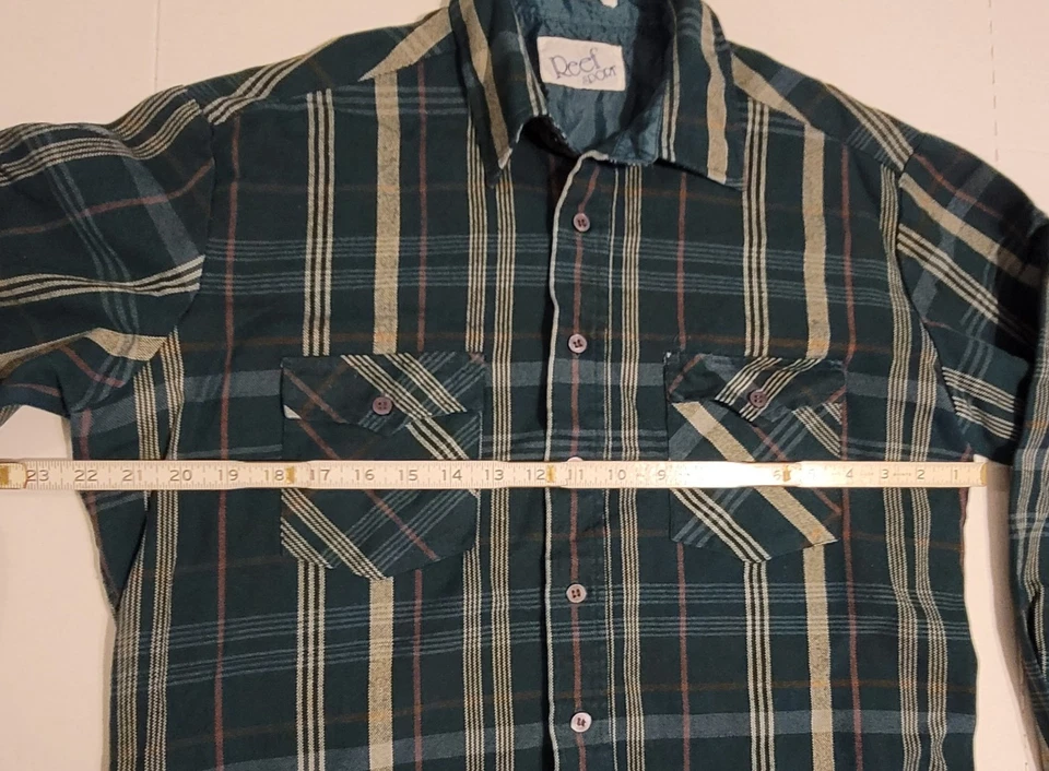 复古 Reef 运动丙烯酸格子法兰绒翻盖口袋衬衫 二手状况完好 尺寸 L — 第 4/4 张图片