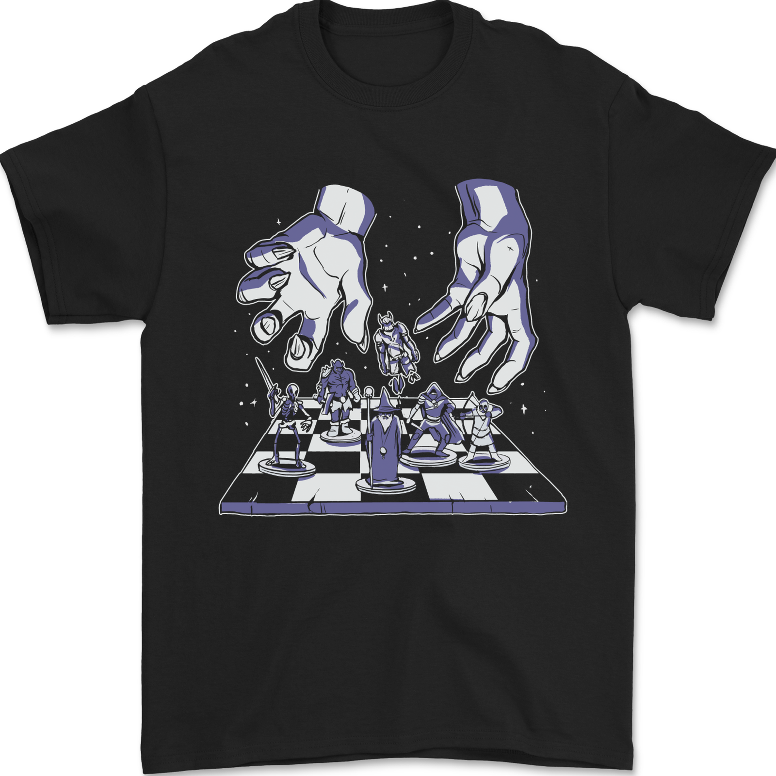 RPG Hands Role Play Games Mens T-Shirt 100% Cotton