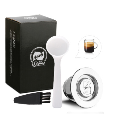 i Cafilas Stainless Steel Reusable Espresso Coffee Capsule Pod for Nespresso