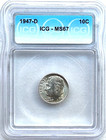 1947-D SILVER ROOSEVELT DIME - ICG MS67 - FREE SHIPPING! — photo 1