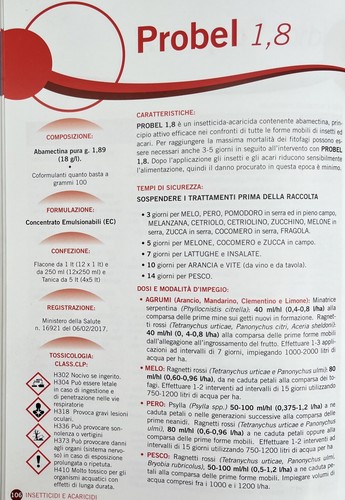 PROBEL 1,8 insetticida acaricida a base di Abamectina pura Conf. Lt1 - Foto 6 di 8
