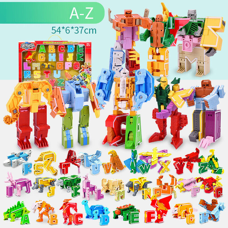  FIRE BULL 26 Piece Alphabet Robots Toys for Kids, Alphabet Lore  ABC Blocks Learning Toys, Alphabet Dinosaur Transformer Robots Toys for  Toddler,Christmas Toys,Treasure Box and Prize for Classroom(A-Z) : Toys 