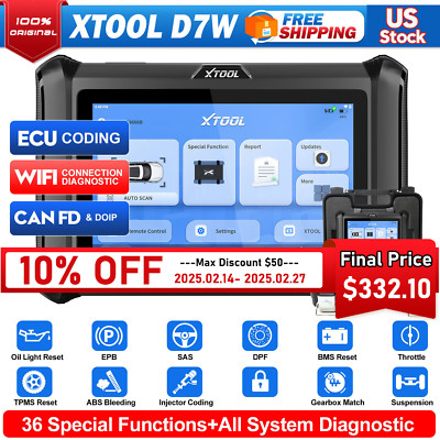 2025 XTOOL USED D7W Wireless WIFI Full System Bi-directional OBD2 Scanner DOIP