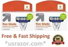 16 up & up Five blade Refill Cartridges Made USA Target fits Men Women Handle