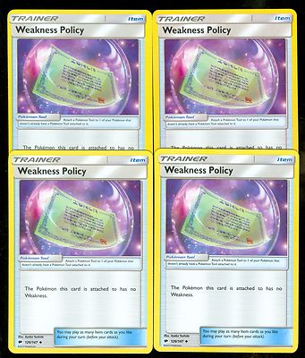 Pokemon WEAKNESS POLICY 126/147 - Burning Shadows - MINT 4X