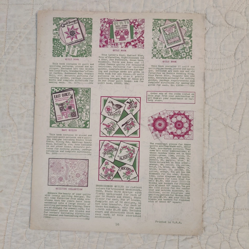 Raro Edredón Años 50 De Colección Tía Martha Amantes Delicia 17 Patrones No. 3540 Foto 2 de 4