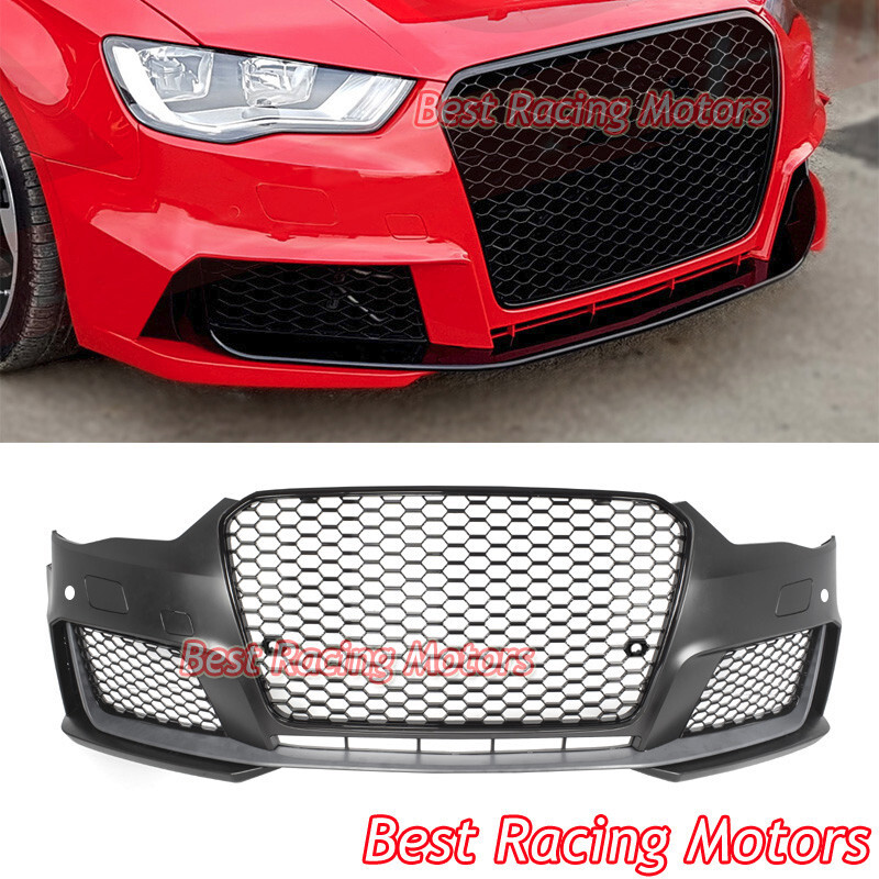 For 2014-2016 Audi A3 S3 8V RS3 Style Front Bumper + Gloss Black