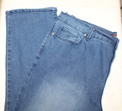 (B-U) #1) Gloria Vanderbilt  AMANDA  Straight Leg Stretch Denim Blue Jeans- 18W