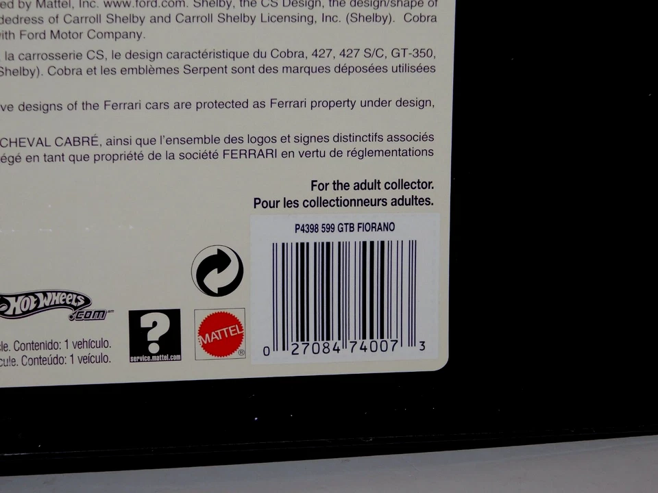 Ferrari 599 GTB FIORANO 2007 Hotwheels P4398 1:18 Foto 4 de 4