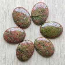 Wholesale 6pcs Natural Unakite Stone Oval CAB CABOCHON 30x40mm Jewelry No Holes