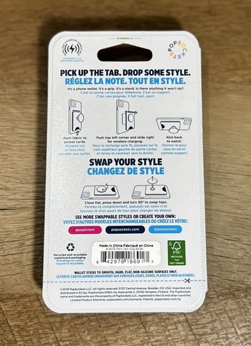 PopSockets Popwallet + Grau Handyhalter Pop Socket Clip Karte Brandneu - Bild 2 von 2