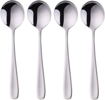 Soup Spoons 4/8-Piece Premium Stainless Steel Spoons round Spoons, Heavy-Weight