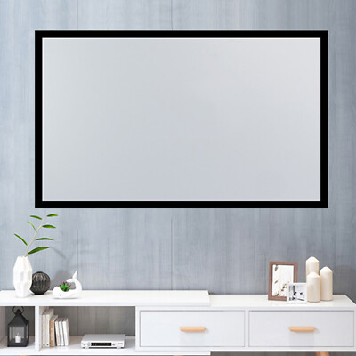 130'' Aluminum Fixed Frame 16:9 Projector Screen HD Home Theater Movie Wall-mount