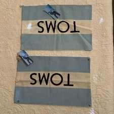 Lot of 2 TOMS Flag Canvas Shoe Bag Dust Covers Draw String Travel NEW w/ Tags