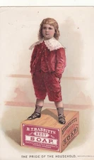 B T Babbitt's Soap Pride of Household Boy Red Suit THE MAN Vict Card c1880s