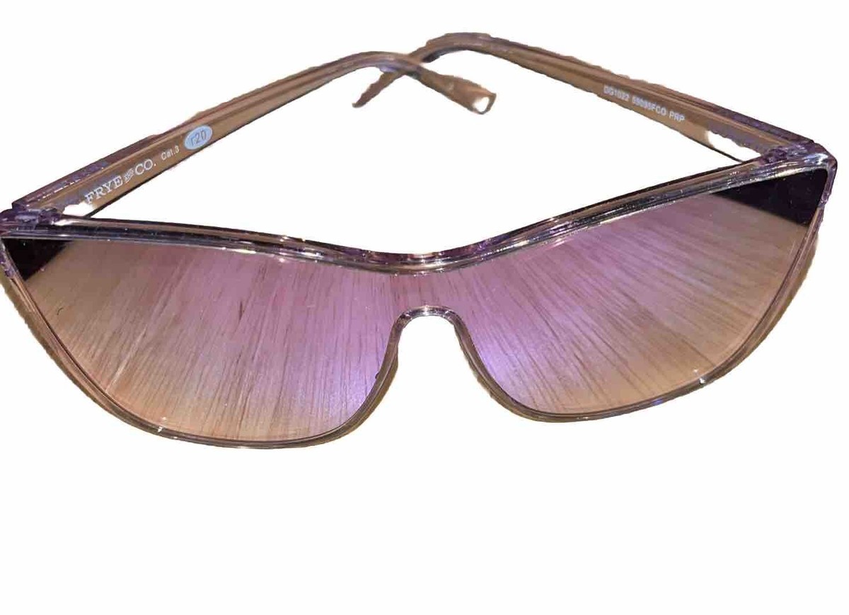 Frye and Co. Mirror Lens Purple Shield CAT EYE Sunglasses 