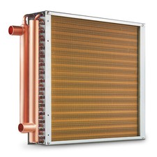 VEVOR 16"x 16" Heat Exchanger Water to Air 3-Row 3/8" Copper Ports 193 Fins