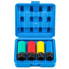 GEARZAAR Alloy Wheel Nut DEEP Thin Wall Impact Socket Set 1/2" Drive 17mm - 22mm