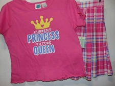 CURRENT PRINCESS Pink Pleated Skirt Set Size 10/12 by Extremely Me NEW w/ TAGS!