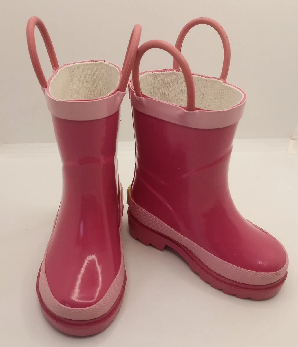 Western Chief Girls Rain Boots Size 5 6 Pink Pull On Waterproof