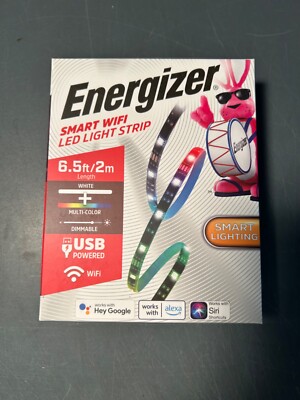 Energizer Smart WiFI LED LIGHT STRIP 6-1/2 FT. Multicolor Dimable Brand New